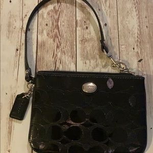 BLACK Coach Wristlet